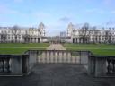 Blick vom Queens House auf das Trinity College of Music